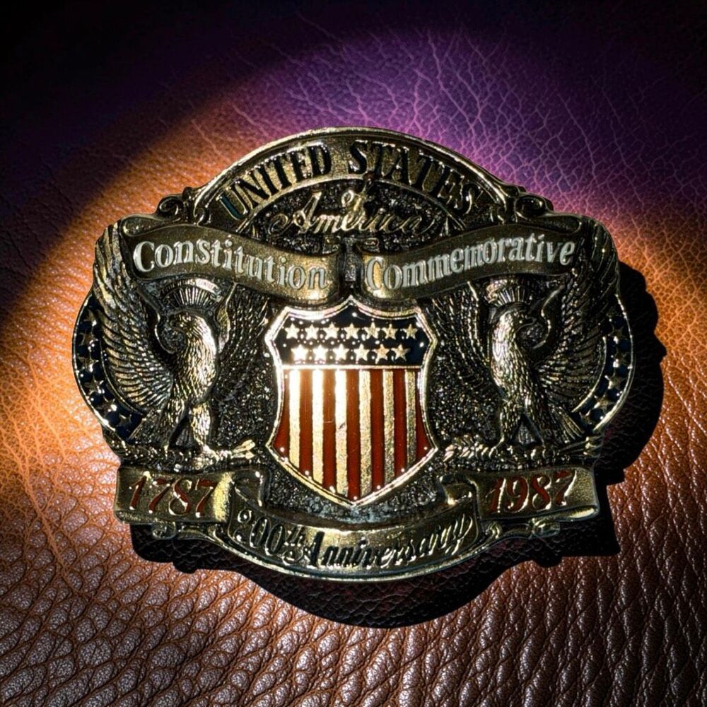 Antique US Constitution Commemorative 200 Anniversary Belt Buckle Paper Work #2
